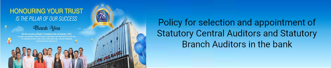 Policy for selection and appointment of SCA & SBA