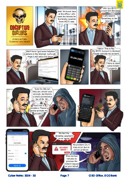 Deceptive dialers scam where a caller pretends to be from a telecom company offering a refund, manipulates the victim into entering details on a calculator app, and gains unauthorized access to their bank account.
